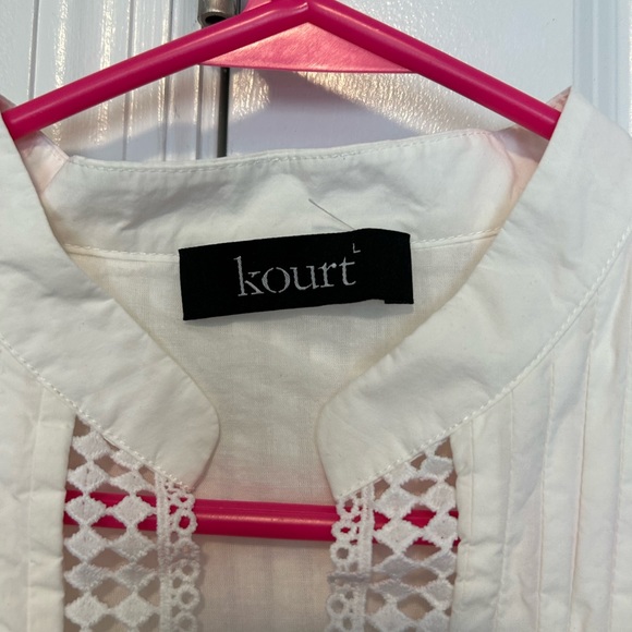 Few Moda Kourt brand white flutter sleeve cotton dress - Picture 3 of 7